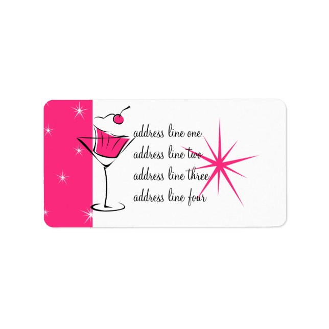 Cupcakes und Martinis Adressaufkleber (Vorne)