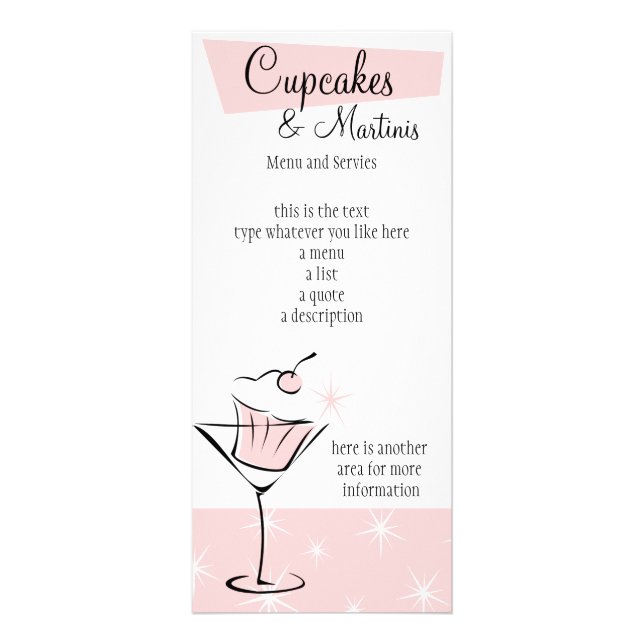 Cupcakes und Martinis! Werbekarte (Vorne)