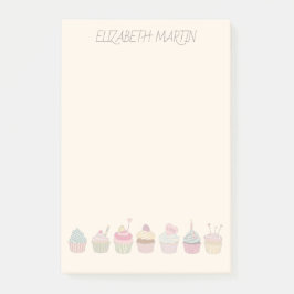 Cupcakes und Name Post-it Klebezettel