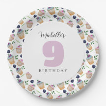 Cupcakes und Obst Wasserfarbe Mit Monogramm