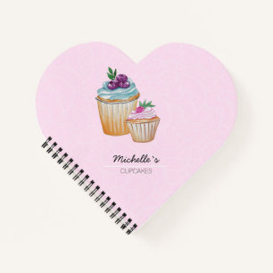 CupCakes und Obst Wasserfarbe Notizbuch