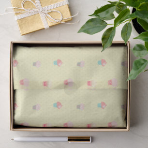 Cupcakes und Polka Dot Niedliches Muster Pastell Seidenpapier