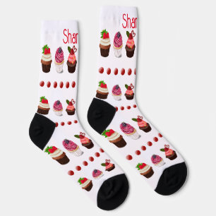 Cupcakes und Polka Dots Personalisiert Socken
