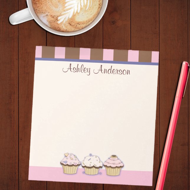 Cupcakes und Stripes Persönlicher Notepad Notizblock (Von Creator hochgeladen)