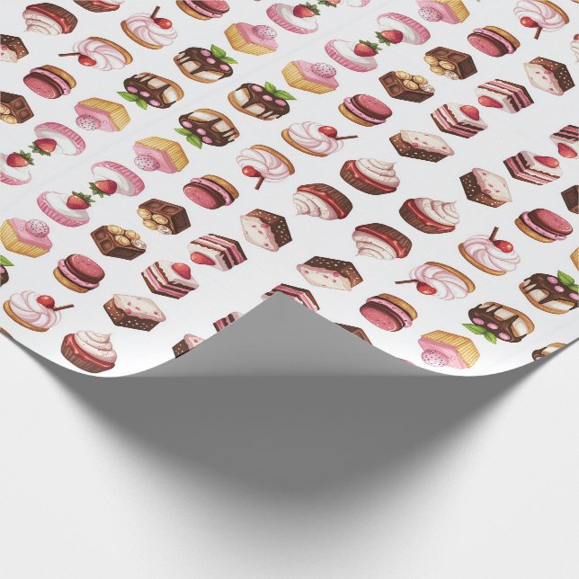 Cupcakes und süße Leckereien Geschenkpapier (Ecke)