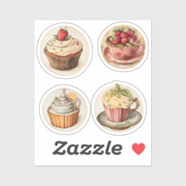 Cupcakes und Tassen 7 Aufkleber