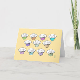 Cupcakes Vanilla Icing Herzlichen Glückwunsch Pers Karte