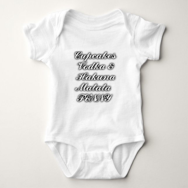 Cupcakes Vodka Hakuna Matata FUNNY Baby Strampler (Vorderseite)