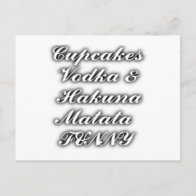 Cupcakes Vodka Hakuna Matata FUNNY Postkarte (Vorderseite)
