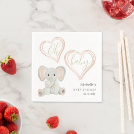 Cupe Spring Elephant Watercolor Illustration Serviette