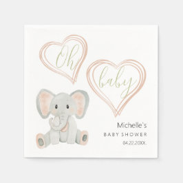 Cupe Spring Elephant Watercolor Illustration Serviette