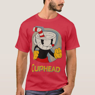 Cuphead-Kreis-Schatten-Profil-Vintage-Familie T-Shirt