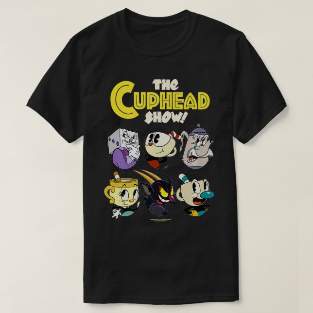 Cuphead Show Group Poster Logo Premium  T-Shirt (Design vorne)