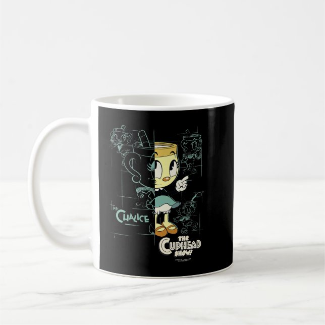 Cuphead Show Ms. Chalice Halbskizze Premium  Kaffeetasse (Links)