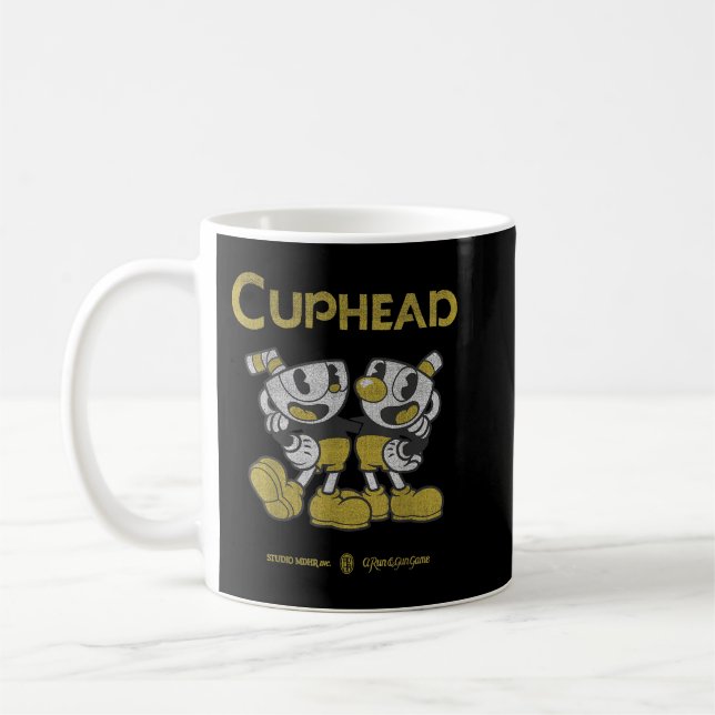 Cuphead und Mugman Best Buds Gold Anzugs Kaffeetasse (Links)