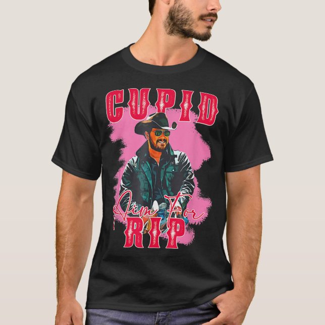 Cupid Aim For Rip Valentines Western Cowboy Lover  T-Shirt (Vorderseite)