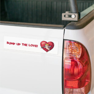 Cupid am roten Herz Autoaufkleber