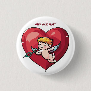 Cupid am roten Herz Button