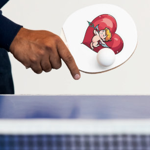 Cupid am roten Herz Tischtennis Schläger