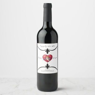 Cupid am roten Herz Weinetikett