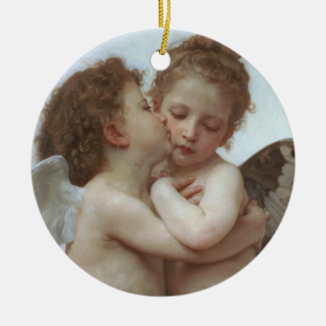 Cupid and Psyche as children - William Bouguereau Keramik Ornament (Vorne)