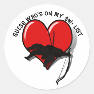 Cupid Anti Valentinstag  Runder Aufkleber