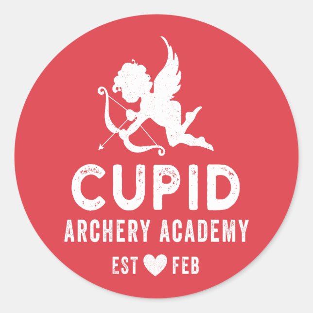 Cupid Archery Academy Runder Aufkleber (Vorderseite)