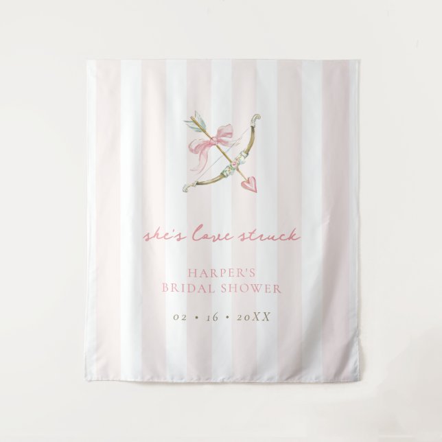 Cupid Arrow Love Struck Bridal Shower Welcome Wandteppich (Vorderseite)