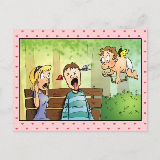 Cupid-Arrow-Valentin Feiertagspostkarte (Vorderseite)
