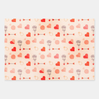 Cupid arrow with hearts valentine geschenkpapier set