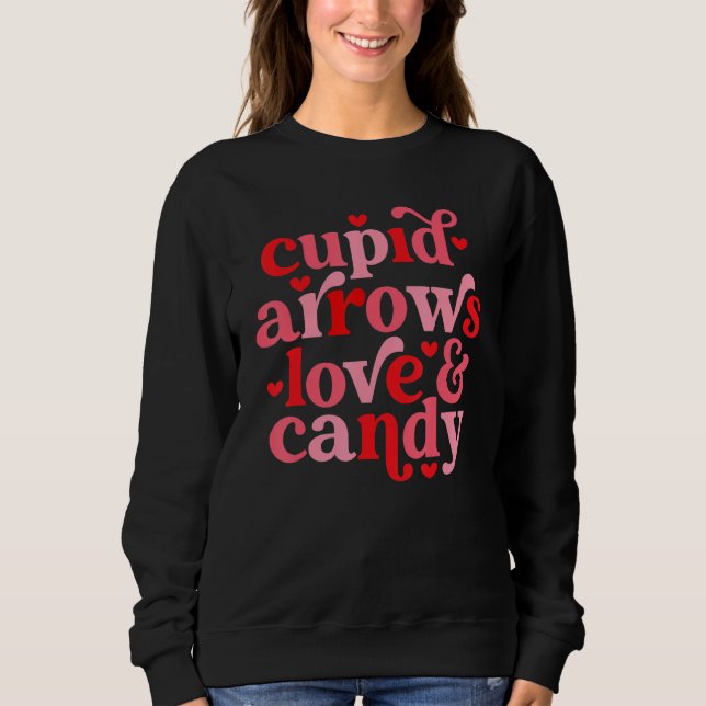 Cupid Arrows Love Candy retro Valentine's day men  Sweatshirt (Vorderseite)