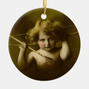 Cupid Awake Lithograph Keramik Ornament