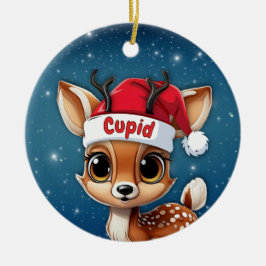 Cupid Baby Deer, Fawn, Doe, Reindeer 🦌🎄 Keramik Ornament