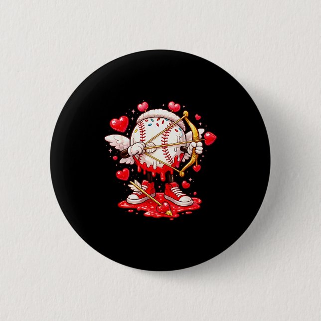 Cupid Baseball Drip Eiscreme Bekleidung Jugendlich Button (Vorderseite)