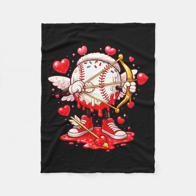 Cupid Baseball Drip Eiscreme Bekleidung Jugendlich Fleecedecke (Vorderseite)