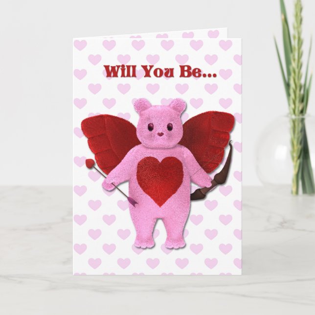 Cupid Bear Card Feiertagskarte (Vorderseite)