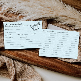 Cupid Blue Bridal Shower Recipe For The Bride Begleitkarte