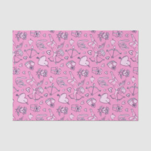 Cupid-Bogen-Pfeil-Rosa-Rosen-Muster Valentinstag Seidenpapier