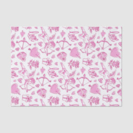 Cupid Bow Arrow Pink Liebe Muster Valentinstag Seidenpapier