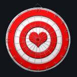 Cupid-Bullseye Dartscheibe<br><div class="desc">Eine Grafik eines roten Zieles mit einem Herz für das Bullseye.</div>
