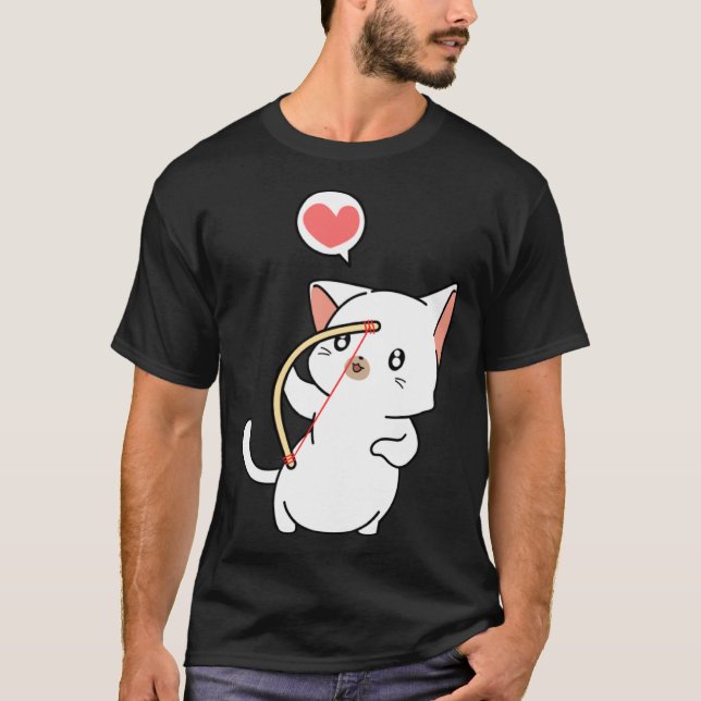 Cupid Cat  Matching Couple Valentines Day Kitten T-Shirt (Vorderseite)