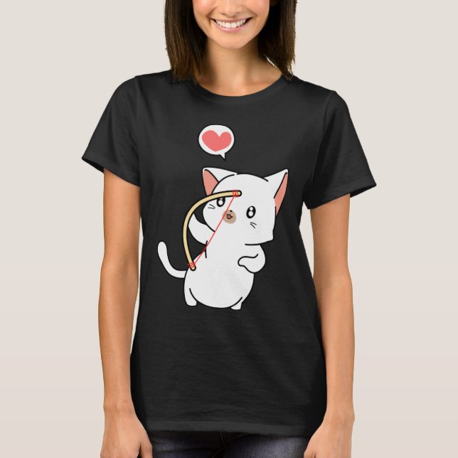 Cupid Cat  Matching Couple Valentines Day Kitten T-Shirt (Vorderseite)