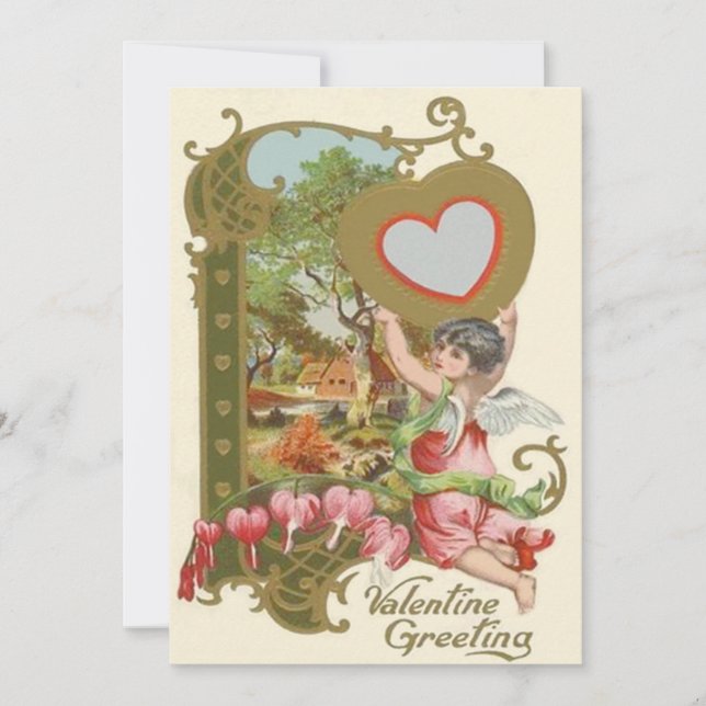 Cupid Cherub Angel Heart Wedding Einladung (Vorderseite)