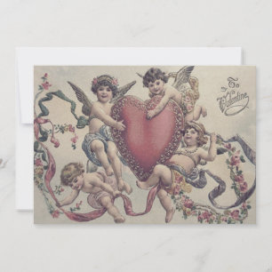 Cupid Cherub Engel Herz Hochzeits-Einladung Einladung