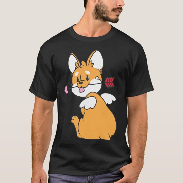 Cupid Corgi T-Shirt (Vorderseite)