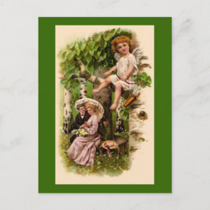Cupid & Couple Vintag Valentine Postkarte