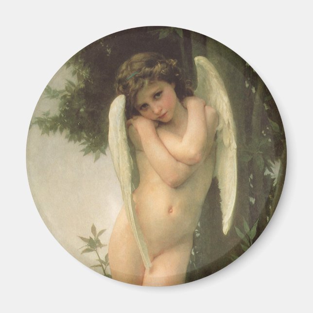 Cupid (Cupidon) Angel Portrait von Bouguereau Magnet (Vorne)