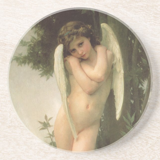 Cupid (Cupidon) Angel Portrait von Bouguereau Untersetzer (Vorne)