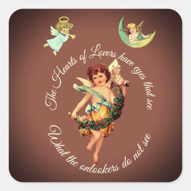 CUPID ENGEL AUFKLEBER | VINTAGE ÄSTHETISCHES DEKOR (Vorderseite)
