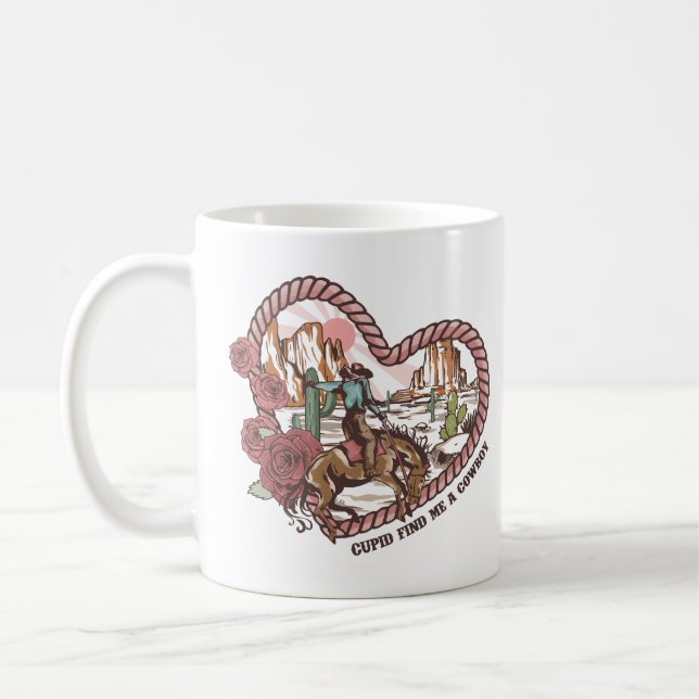 Cupid findet mich einen Cowboy Kaffeetasse (Links)